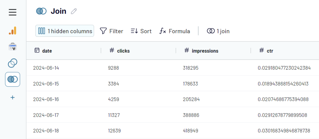 join data preview