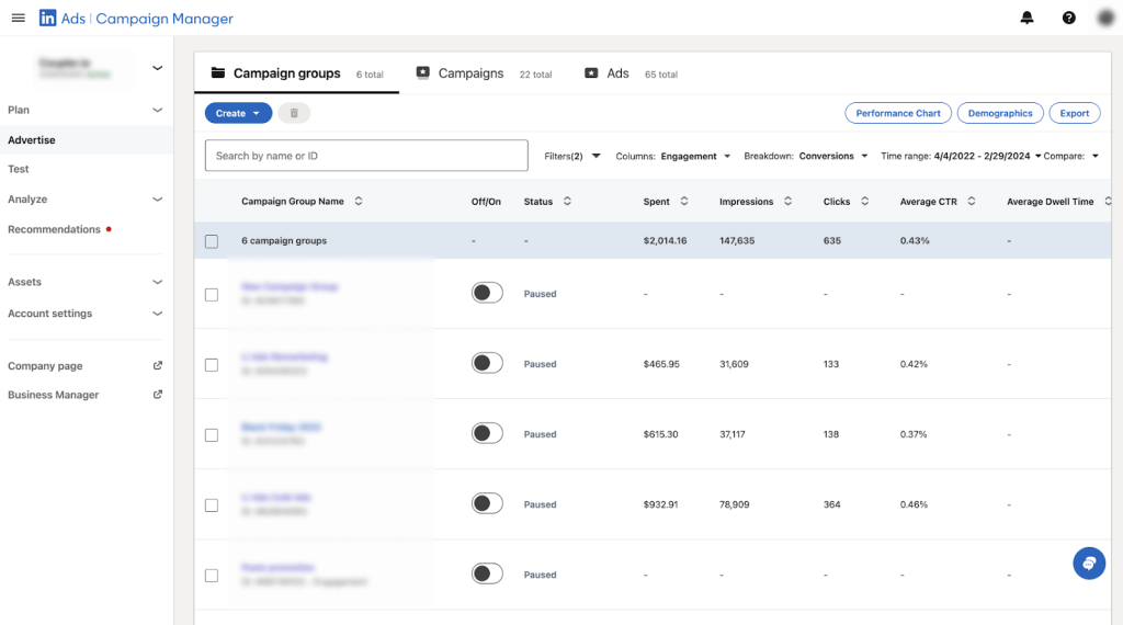 14. LinkedIn Campaign Manager Native report 1