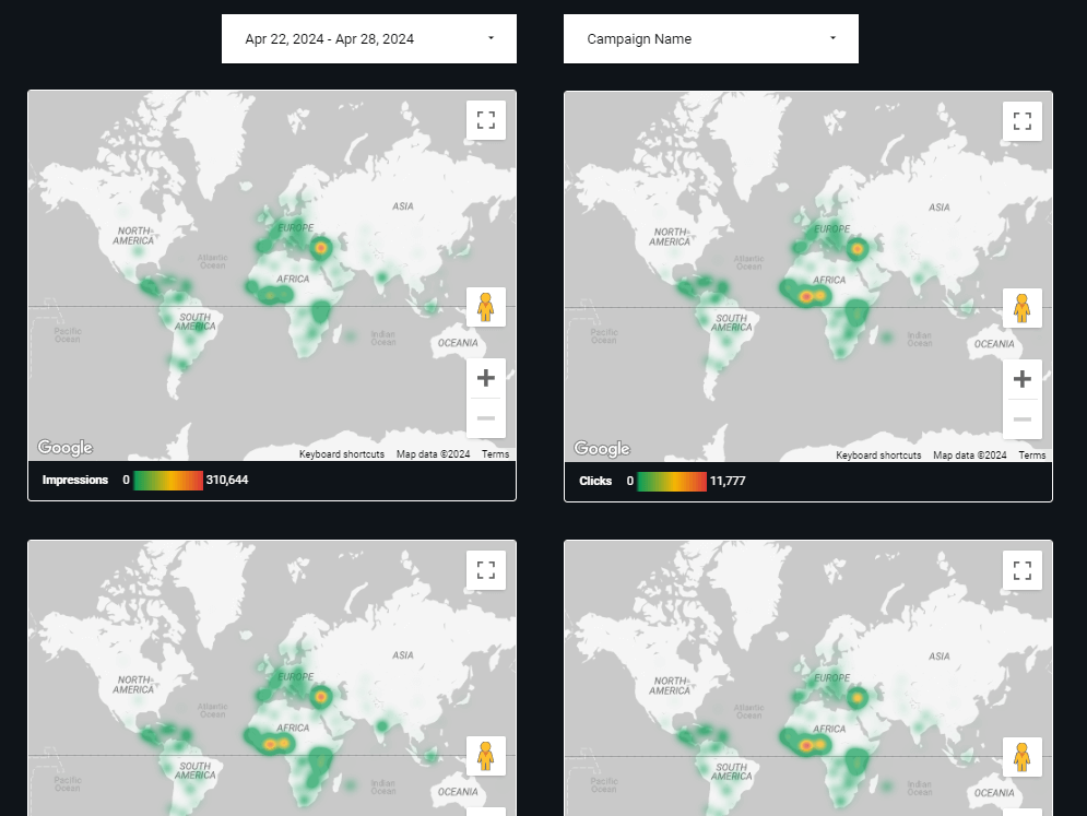 Twitter Ads audience by Catchr - Performance by location