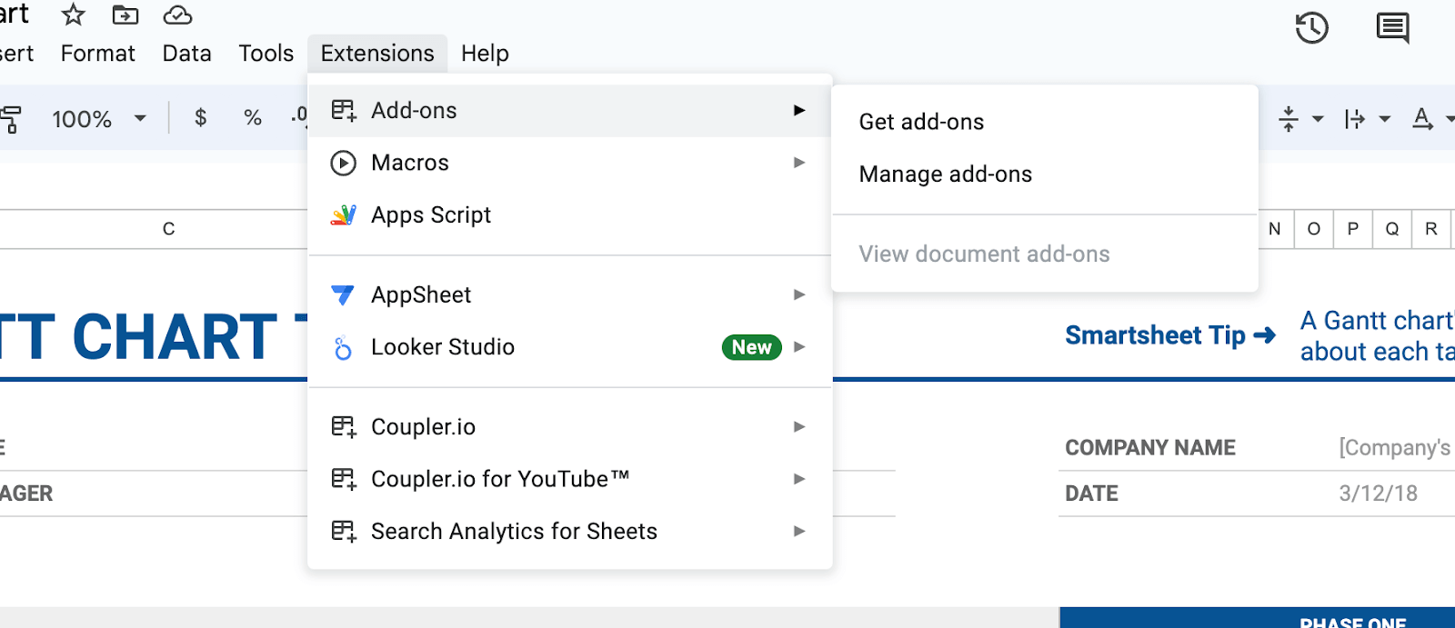 complementos de google sheet