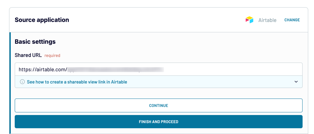 step 2 of coupler.io method for connecting airtable to tableau