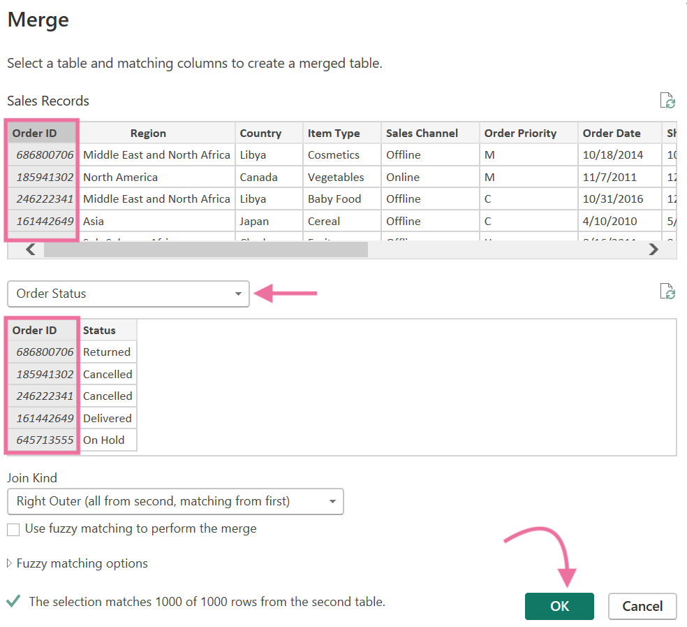 8 merge tables in power bi