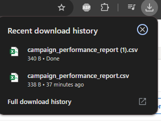 11 CSV file download from LI Ads manager