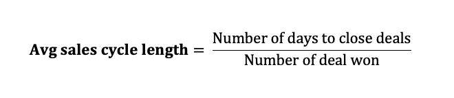 12 Avg sales cycle formula