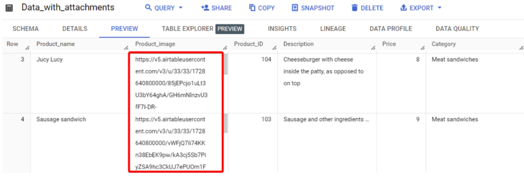 19 data with attchment in bq