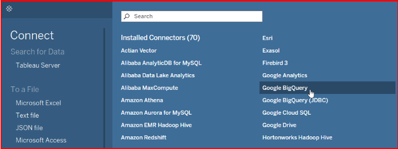 19 connect Tableau to BigQuery