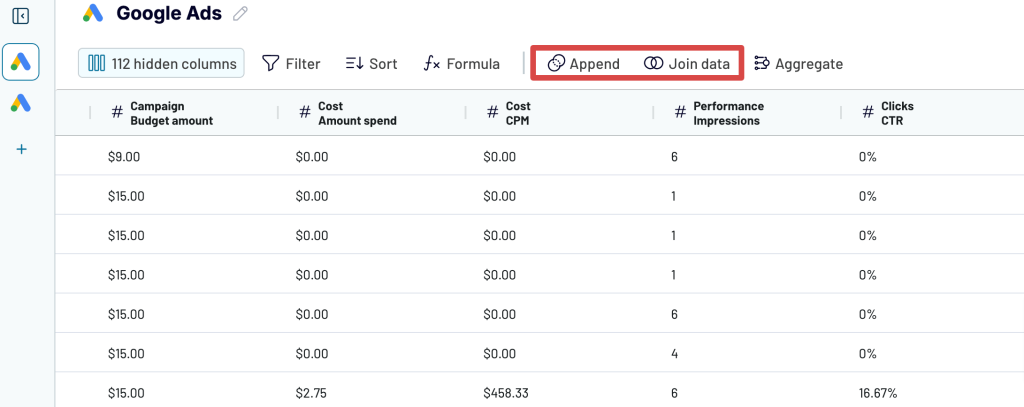 3. Google Ads data preview and transformations with Coupler.io