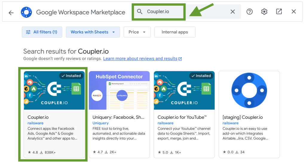 4. Coupler.io add on