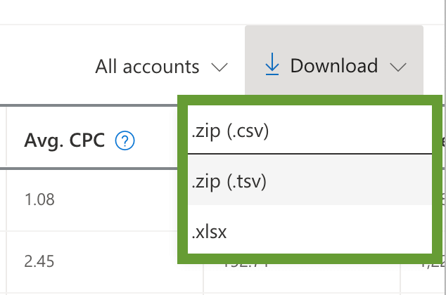 7. Select file type