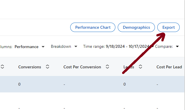 8 Data export in LI Ads manager
