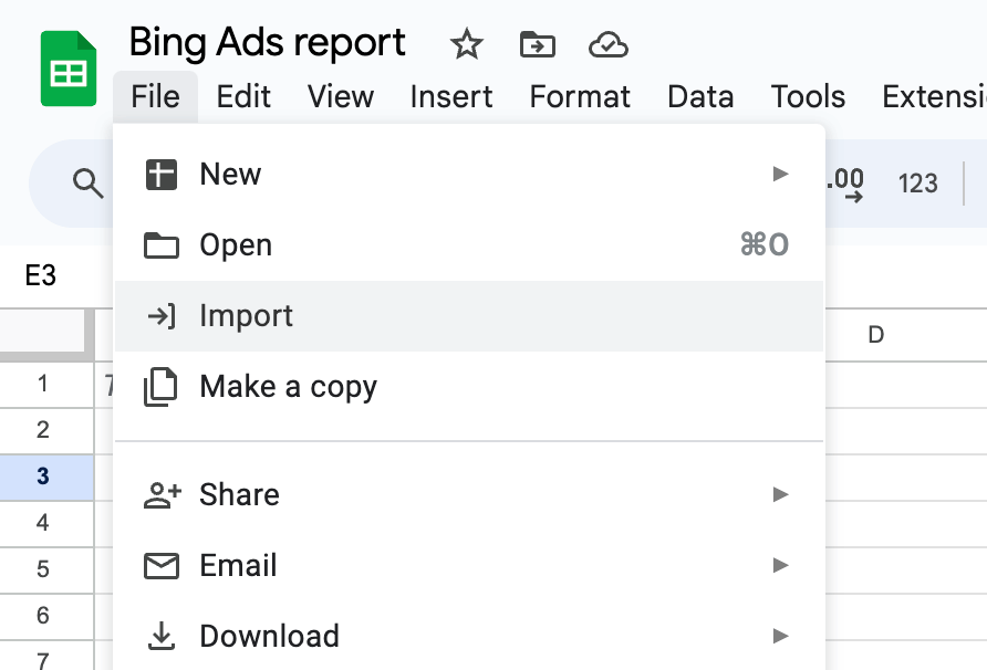 9. Import data 1