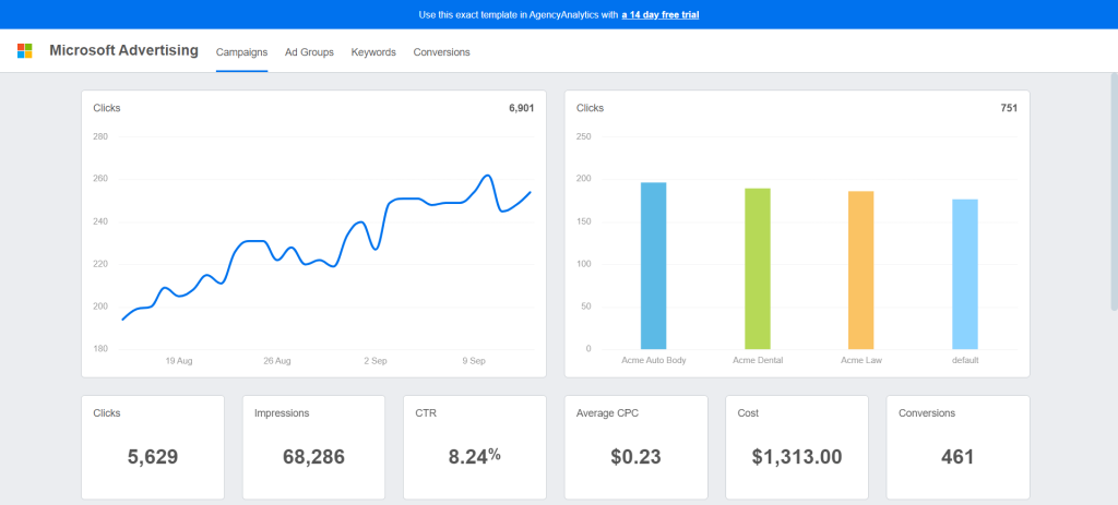 Ads report template