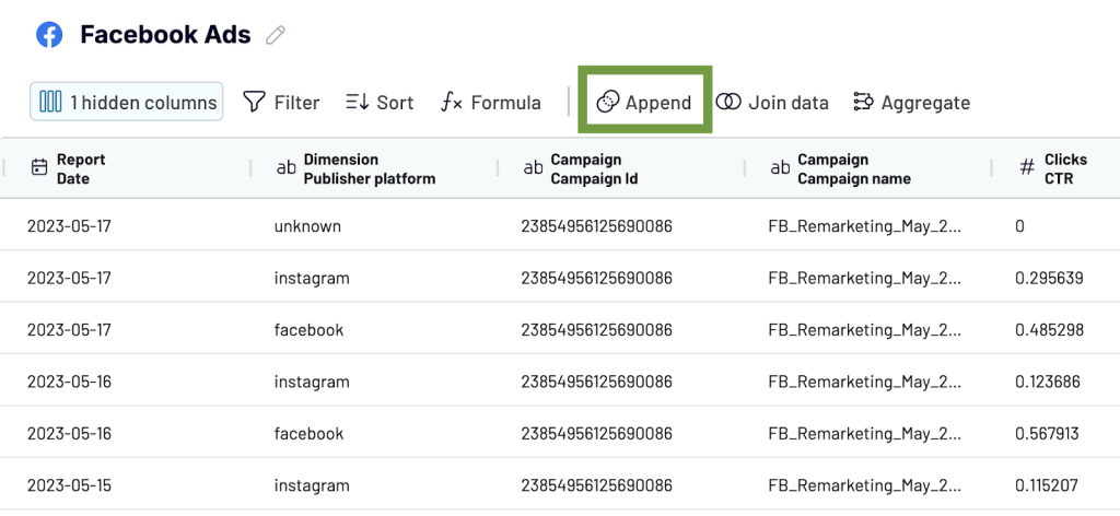 select how to combine data from these two apps