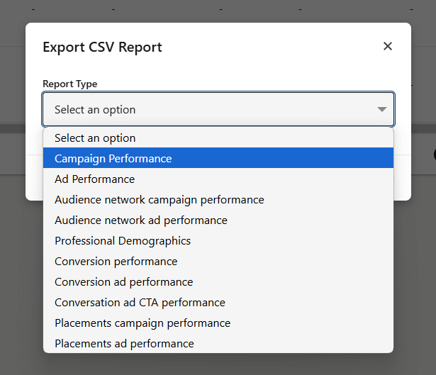 13 CSV report settings in LinkedIn Ads Manager