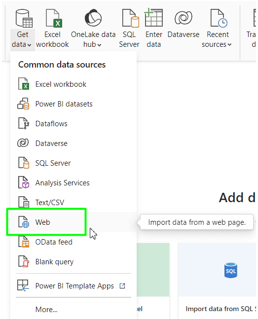 6 Data retrieval from web in Power BI