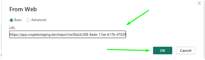 7 Incorporating integration URL in Power BI