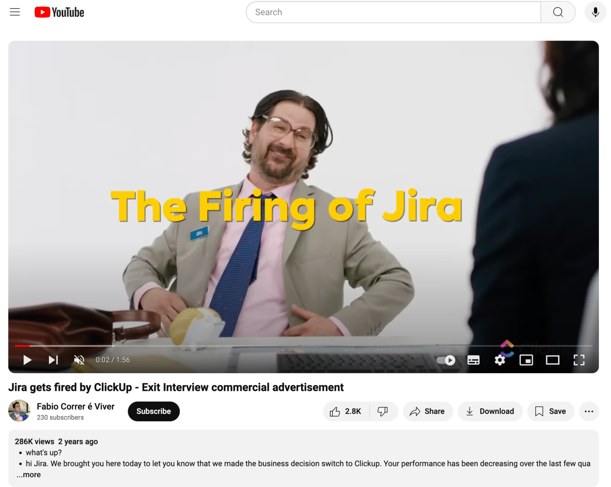 8 jira gets fired by clickup youtube ad