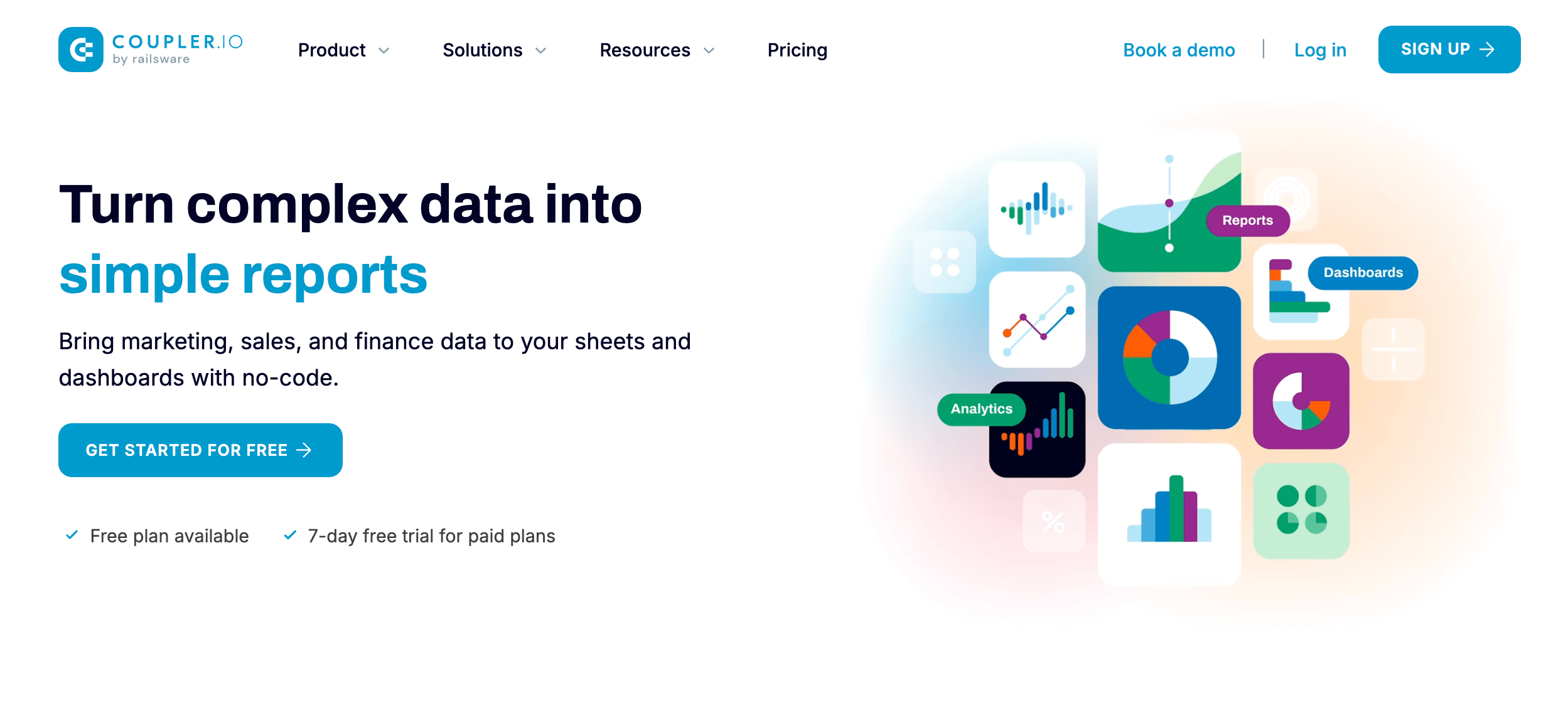 Coupler.io landing page