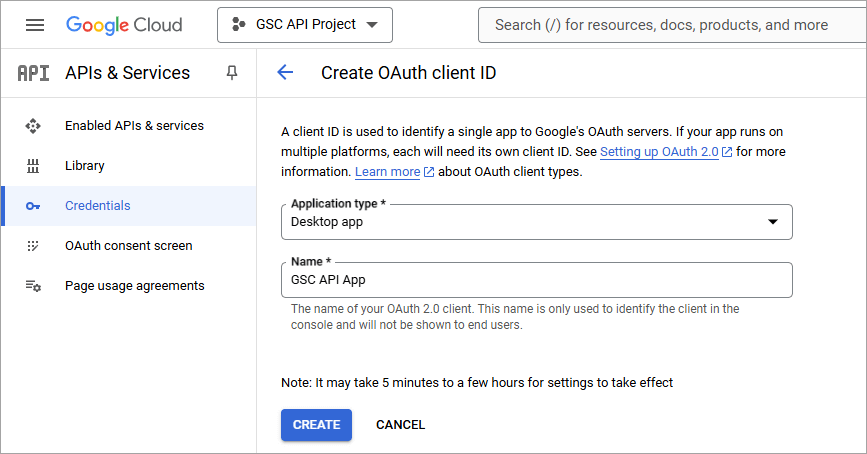 Figure 4.2. Selecting an application type for OAuth