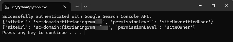 Figure 4.3. List of all sites