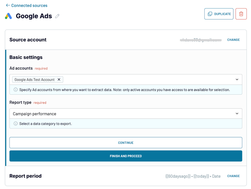configure google ads to postgresql importer