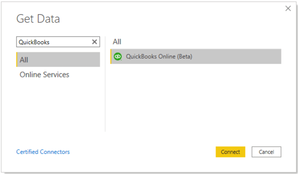 quickBooks online powerbi