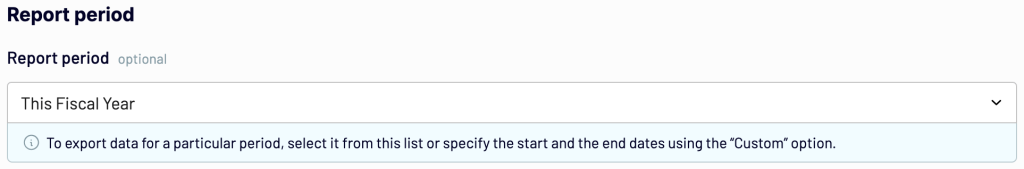 10. Setting up a report period for exporting sales data from QuickBooks Reports with Coupler.io