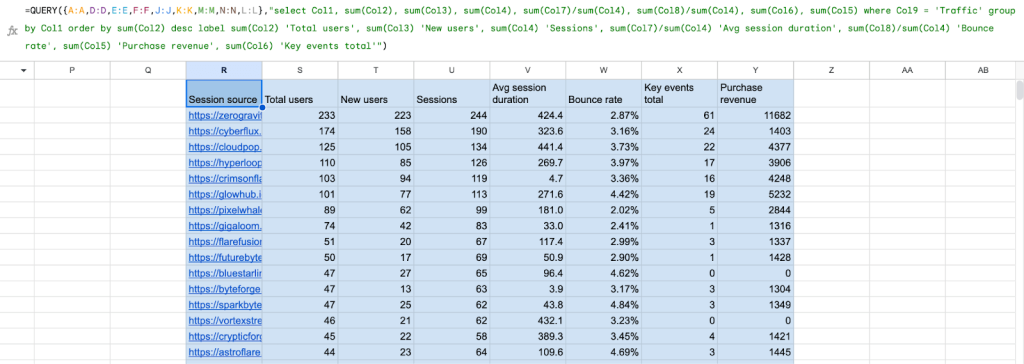 11 query formula
