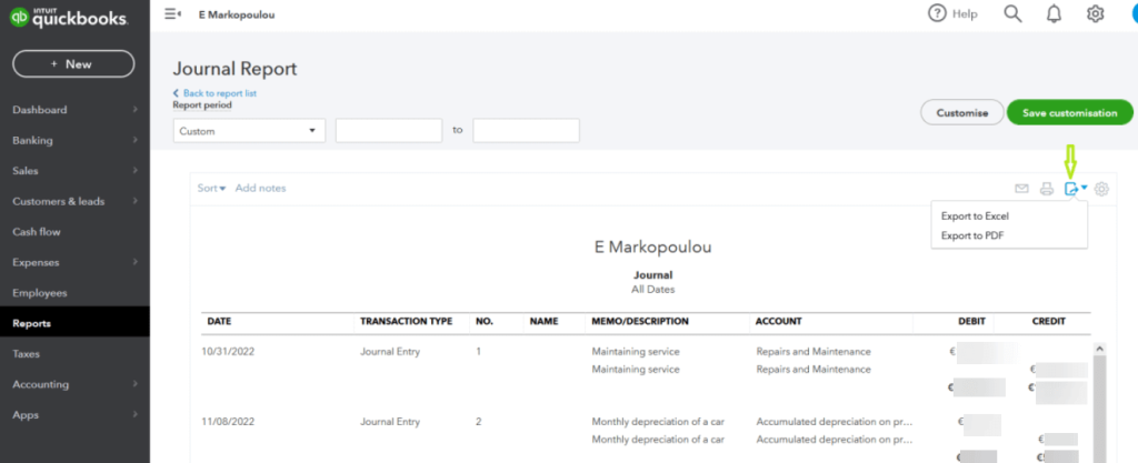 export to excel