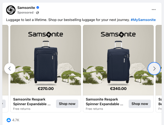 Example of a facebook interest ad