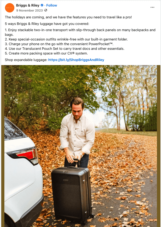 Example of a facebook awareness ad