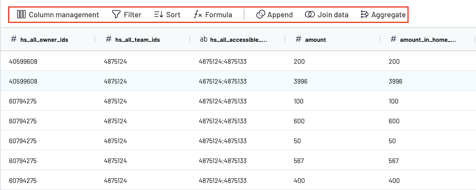 Opciones de transformación de datos de Coupler.io