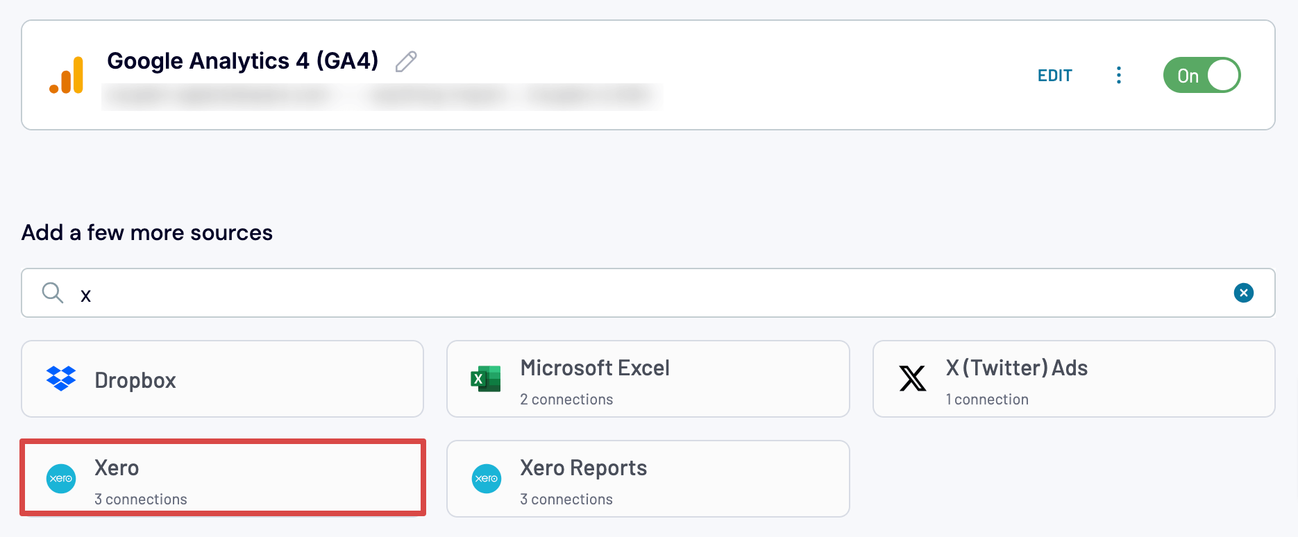 Adding Xero as an extra source to the Coupler.io data flow