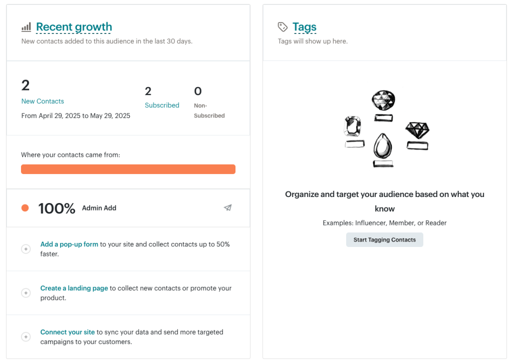 1 mailchimp audience reports