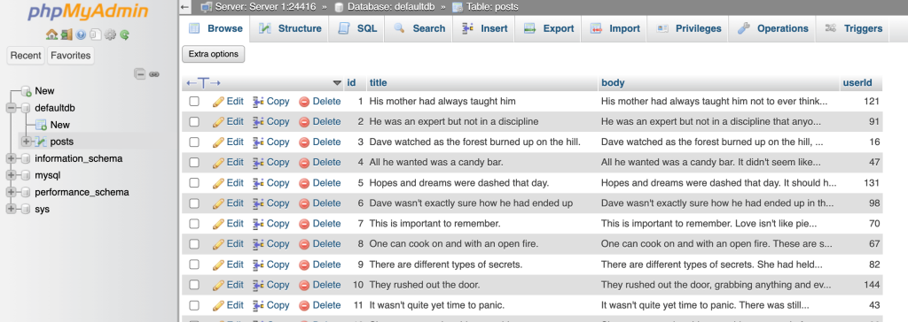 import data from json to db