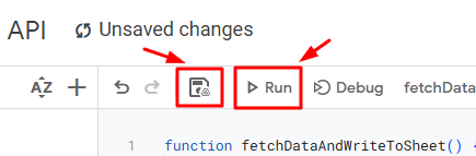 save and run script
