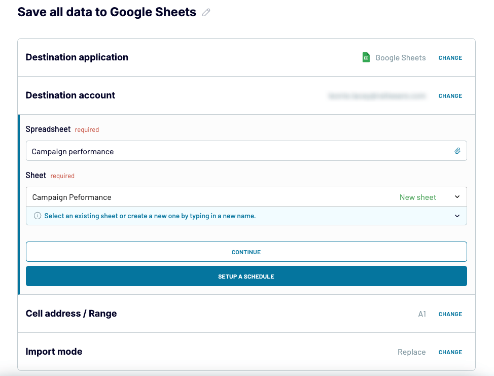 3 Coupler TT google ads to Gsheets