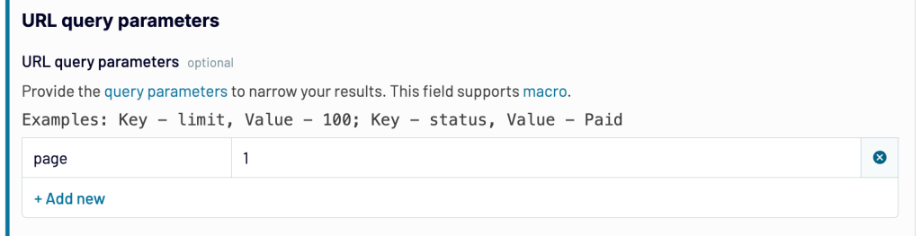 enter url query parameters