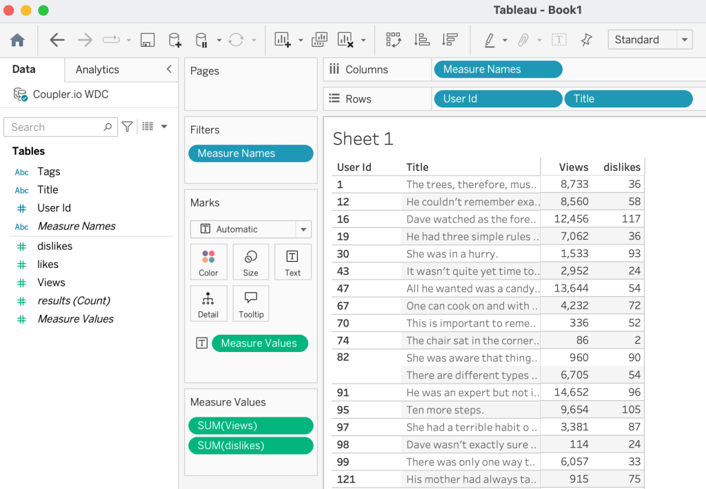 import json into tableau