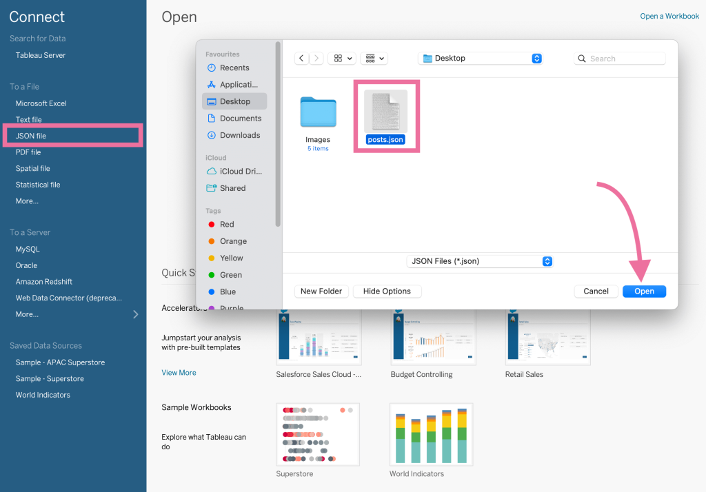 import json to tableau