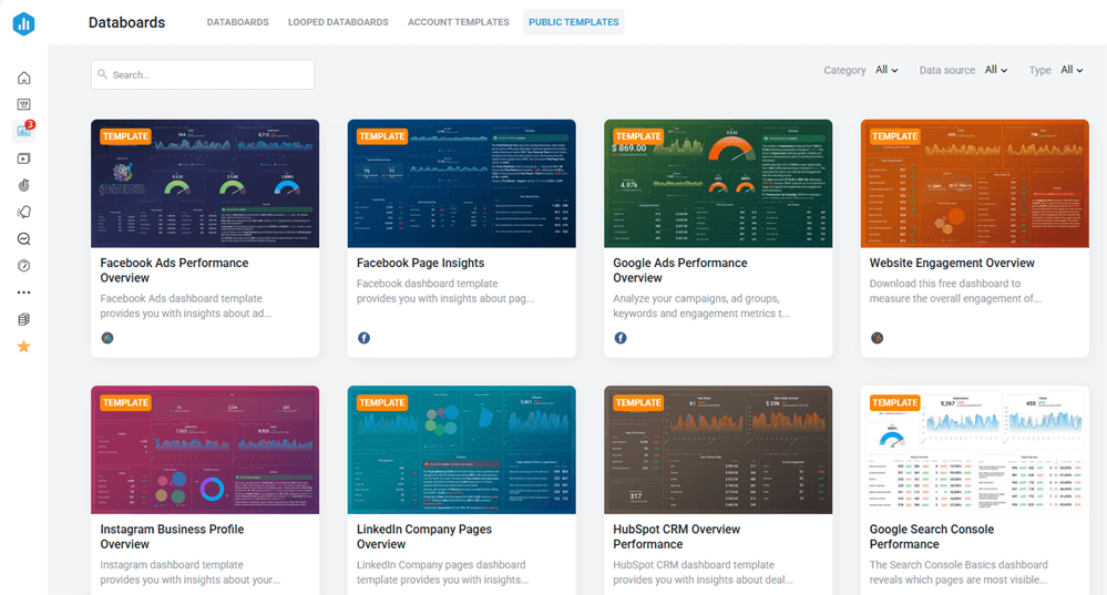 Figure 5.2. Databox dashboard templates
