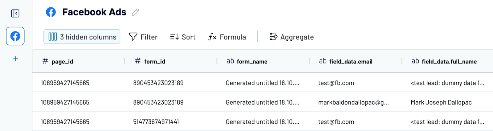 Flux de données coupler.io transformer les données leads facebook ads