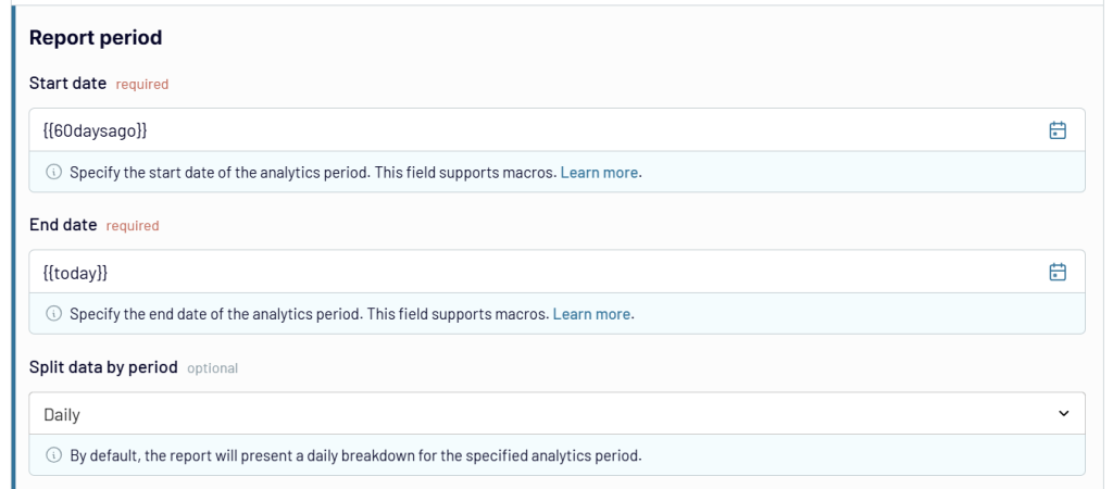 Facebook Ads report period