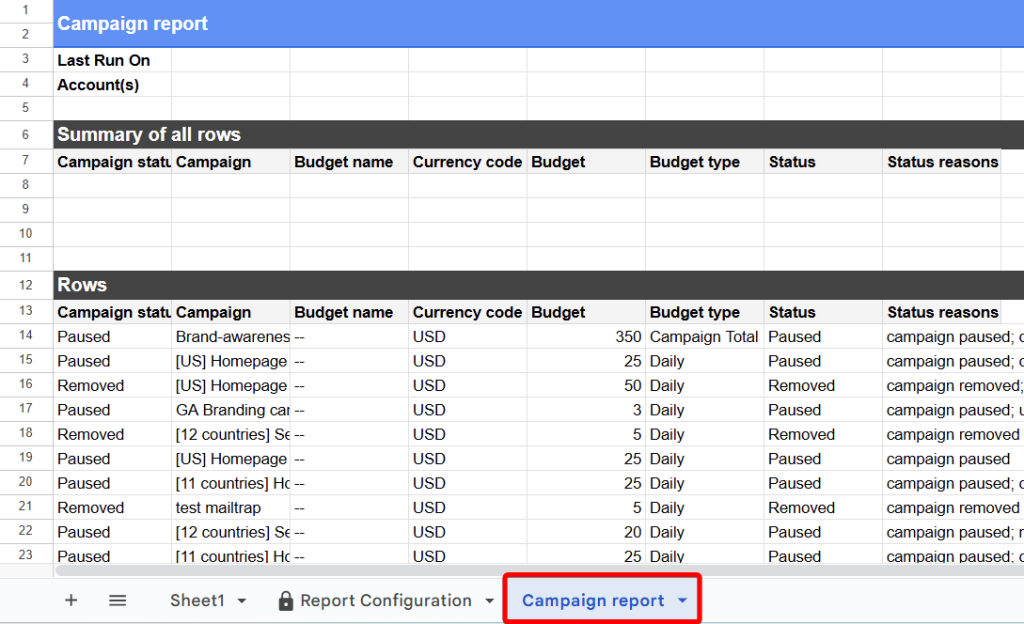 new report google ads add on