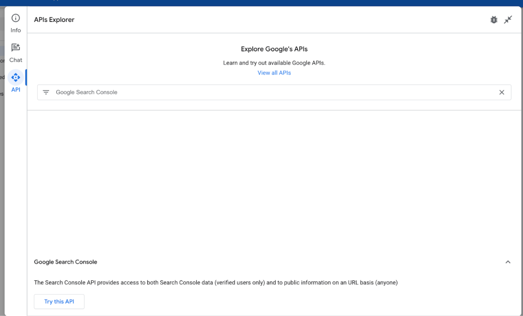 search api explorer