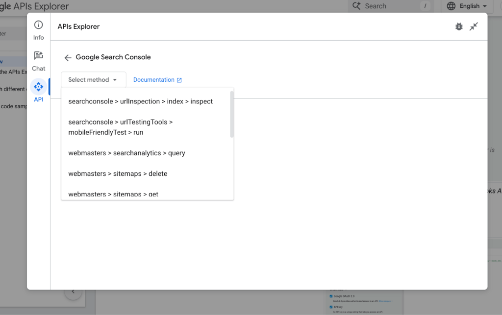 search console method explorer
