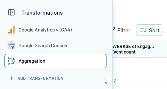 transformation aggregation sources