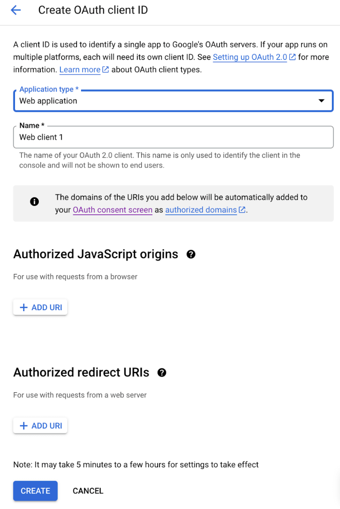 create oauth client