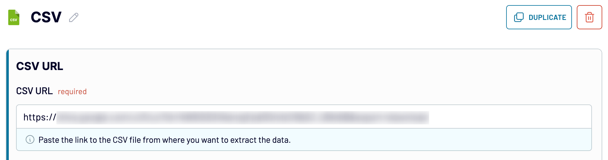 Providing the CSV URL in Coupler.io