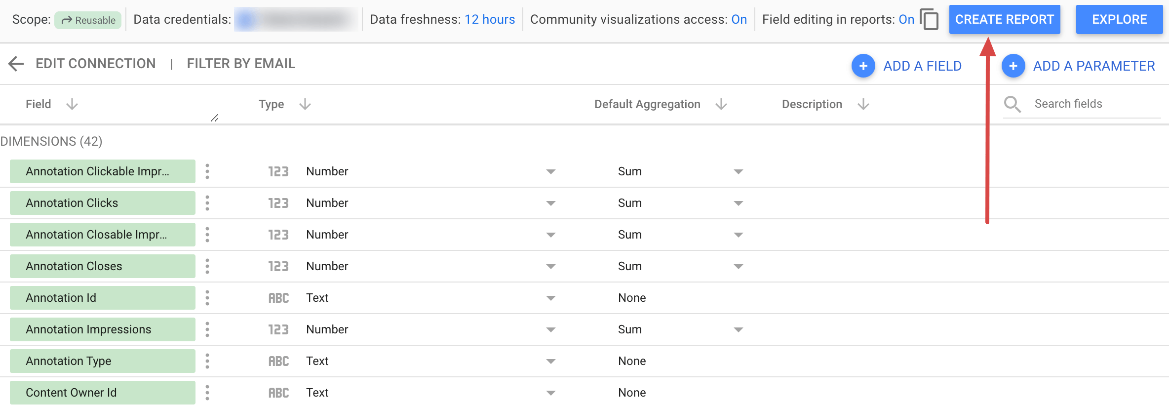 Creating a YouTube analytics report in Looker Studio